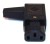 2+PE K&B Cablemount IEC Connector Right Angle Female 10A 250V Black