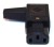 2+PE K&B Cablemount IEC Connector Right Angle Female 10A 250V Black