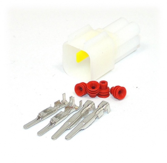 4 Way Yazaki YL Series Connector Kit Male, inc. terminals and seals