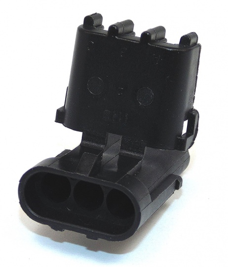 3 Way Delphi Weather-Pack Male Black - automotiveconnectors.com