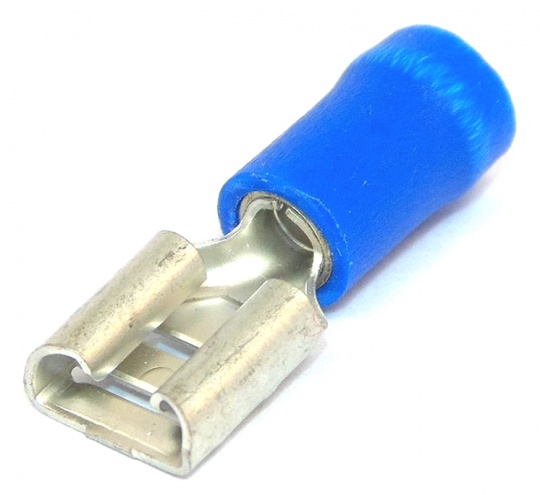 Insulated 6.3mm Receptical Female Blue 1.5-2.5mm² (16-14awg)
