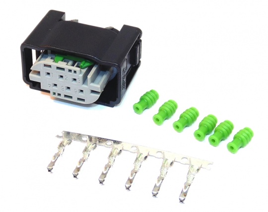 6 Way TE Connectivity MQS Female Code B Kit Inc Terminals and Seals