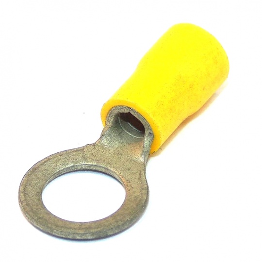 Yellow Insulated Ring Terminal Crimp M8 12-10awg