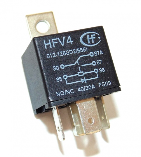 Hongfa HFV4 5 Way SPDT Relay 12V 30Amp Black