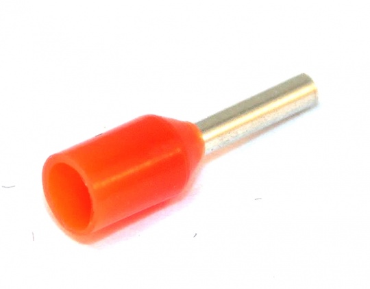 Insulated Bootlace Ferrule 6mm Pin Length 0.5mm² Orange