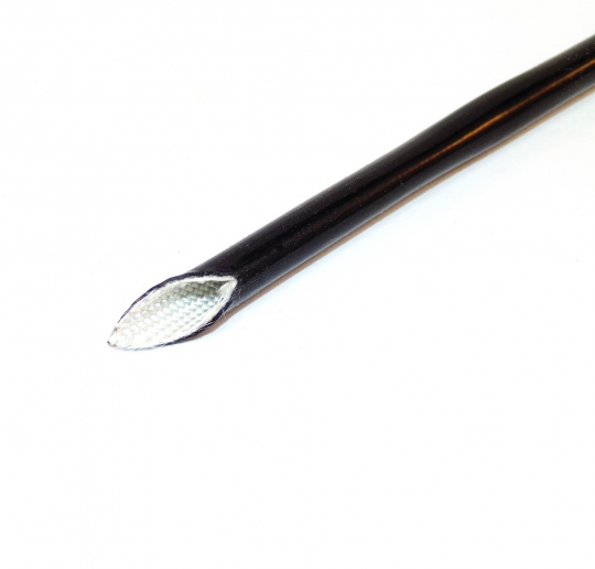 4mm Vidaflex SD550 Silicone Coated Glass Braid Black Cut Length per metre
