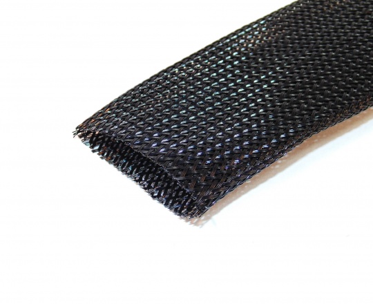 Ripca Expandable Braided Sleeving 40-20mm Black Per Meter