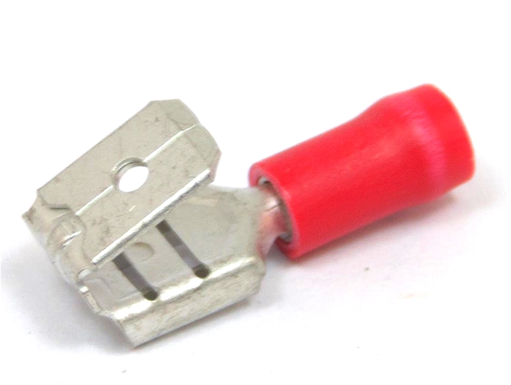 male 25 50 100 pack 50 6.3mm red piggy back terminal crimp connector female