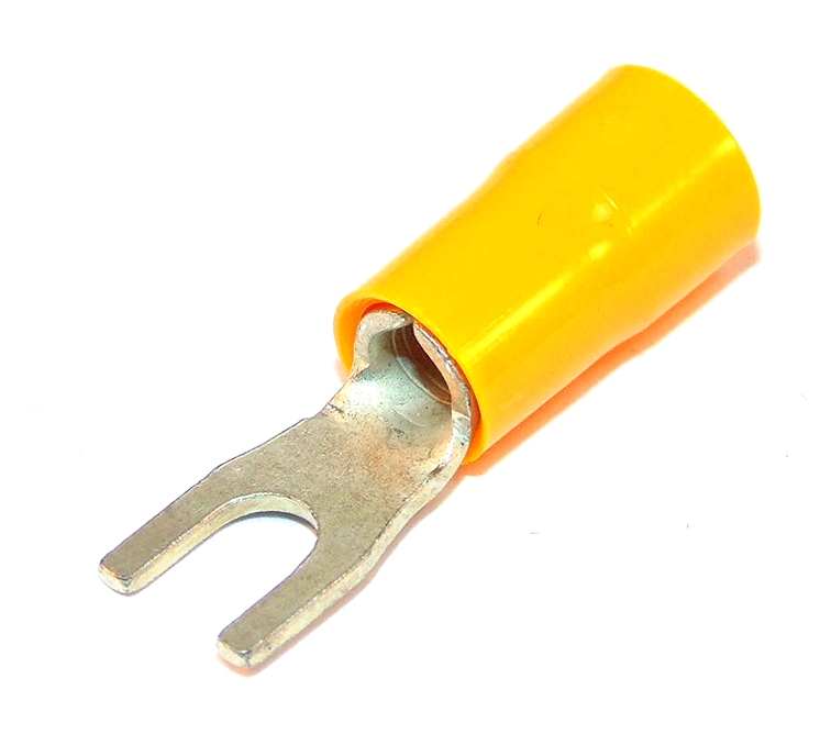 Cembre Insulated Fork Terminal  M4 4-6mm² Yellow