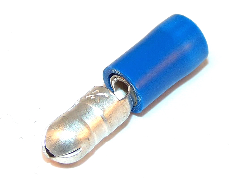 Insulated Bullet Connector Male Blue 1.5-2.5mm² 5mm Diameter