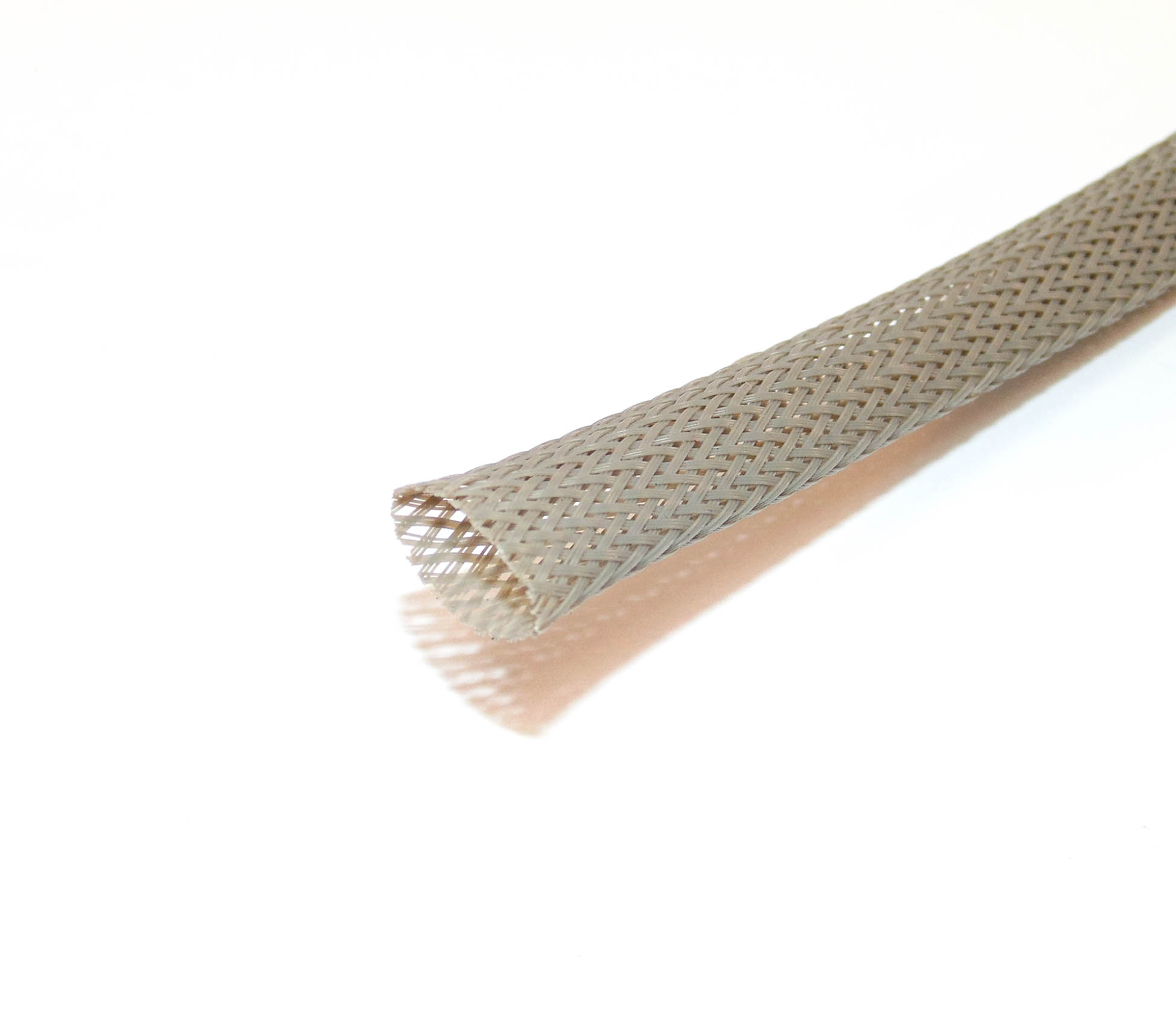 10mm PLIOSIL PET Expandable Braided Sleeving Grey Per Meter